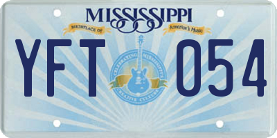 MS license plate YFT054