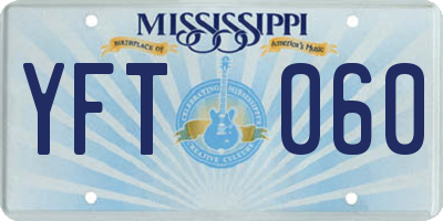 MS license plate YFT060