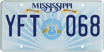 MS license plate YFT068