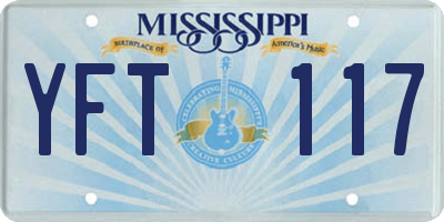 MS license plate YFT117