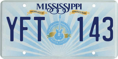 MS license plate YFT143