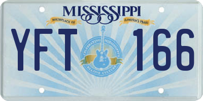 MS license plate YFT166
