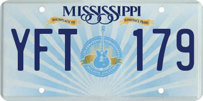 MS license plate YFT179