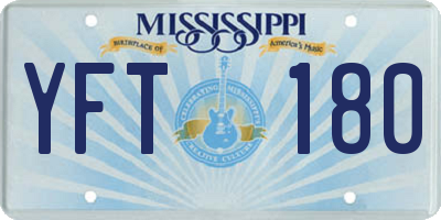 MS license plate YFT180