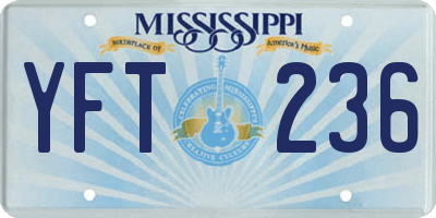 MS license plate YFT236