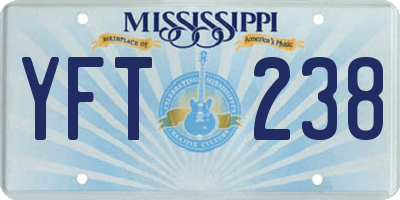 MS license plate YFT238