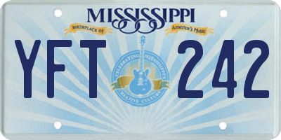 MS license plate YFT242