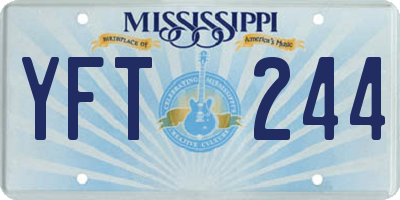 MS license plate YFT244