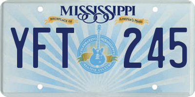 MS license plate YFT245