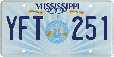 MS license plate YFT251