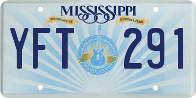 MS license plate YFT291