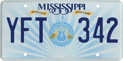 MS license plate YFT342