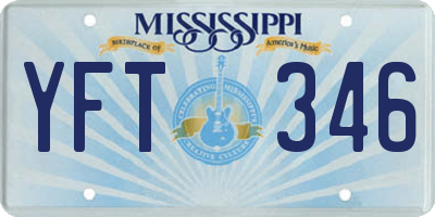 MS license plate YFT346