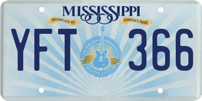MS license plate YFT366