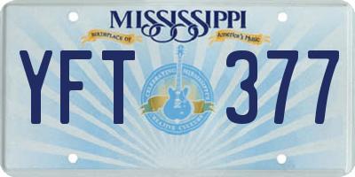 MS license plate YFT377