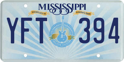 MS license plate YFT394