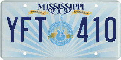 MS license plate YFT410