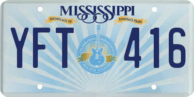 MS license plate YFT416