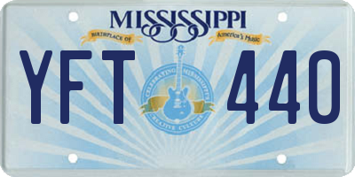 MS license plate YFT440
