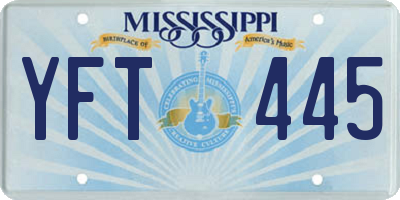 MS license plate YFT445