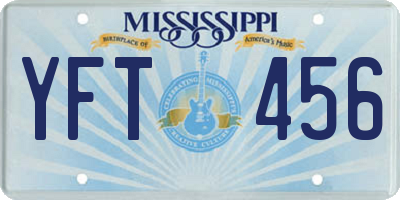 MS license plate YFT456