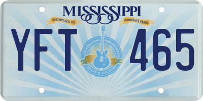 MS license plate YFT465