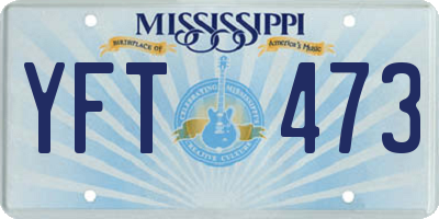 MS license plate YFT473