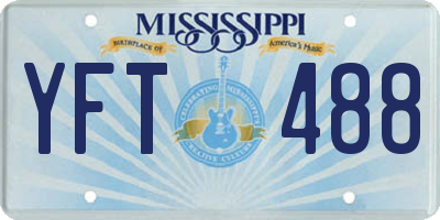 MS license plate YFT488