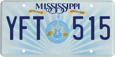 MS license plate YFT515