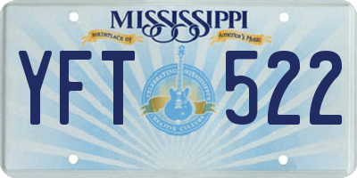 MS license plate YFT522