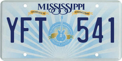 MS license plate YFT541