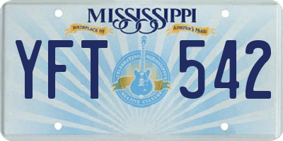 MS license plate YFT542