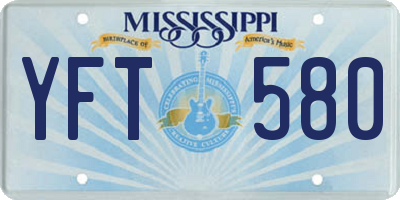 MS license plate YFT580