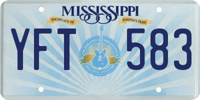 MS license plate YFT583