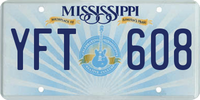 MS license plate YFT608