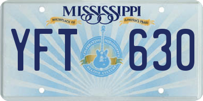 MS license plate YFT630