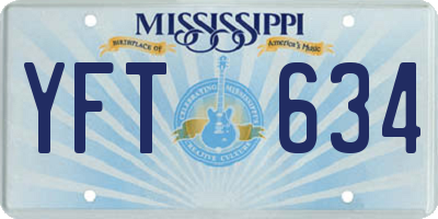 MS license plate YFT634