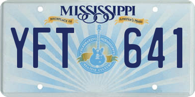 MS license plate YFT641
