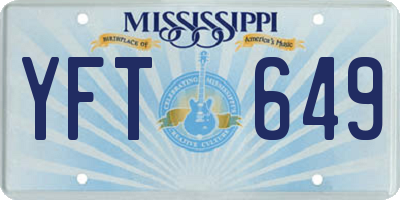 MS license plate YFT649