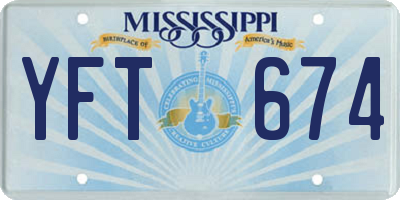 MS license plate YFT674