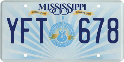MS license plate YFT678
