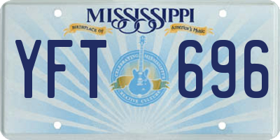 MS license plate YFT696