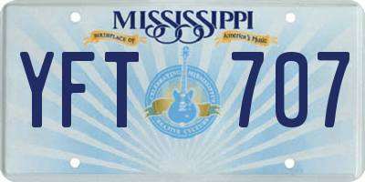MS license plate YFT707