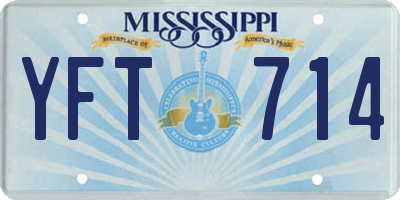 MS license plate YFT714