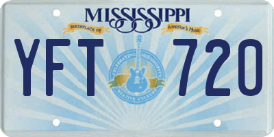 MS license plate YFT720