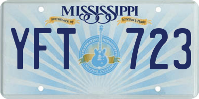 MS license plate YFT723