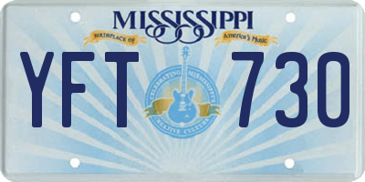 MS license plate YFT730