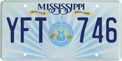 MS license plate YFT746