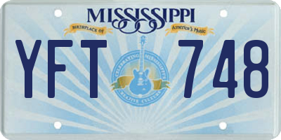 MS license plate YFT748