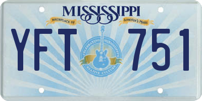 MS license plate YFT751